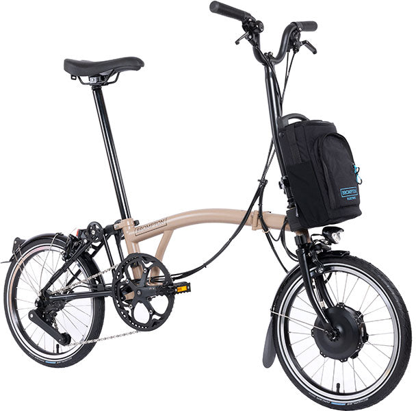 Brompton C Line Electric 4-Gang - Hoher Lenker - Dune Sands
