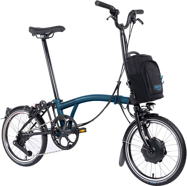 Brompton C Line Electric 12-Gang - Hoher Lenker - Ocean Blue