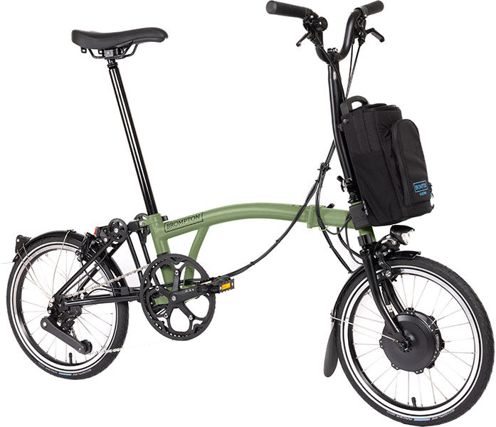Brompton C Line Electric 12-Gang - Mittlerer Lenker - Matcha Green