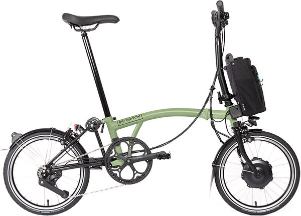 Brompton C Line Electric 12-Gang - Mittlerer Lenker - Matcha Green