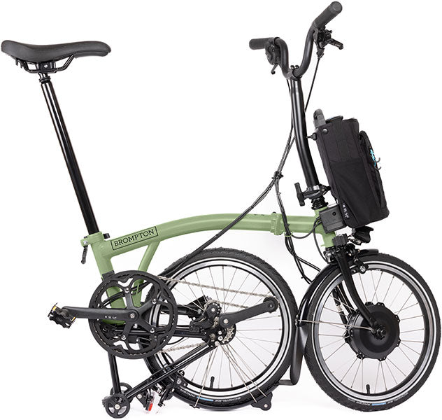 Brompton C Line Electric 12-Gang - Mittlerer Lenker - Matcha Green