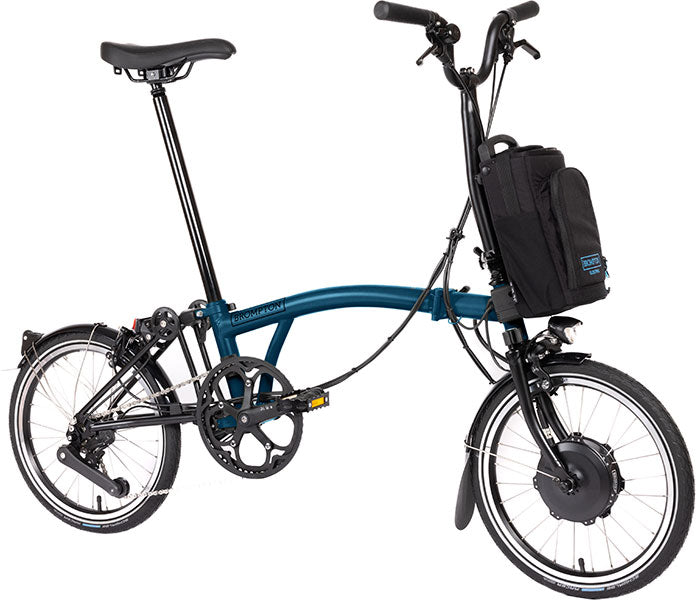 Brompton C Line Electric 4-Gang - Mittlerer Lenker - Ocean Blue