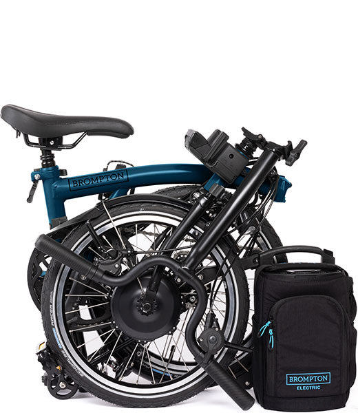 Brompton C Line Electric 4-Gang - Mittlerer Lenker - Ocean Blue