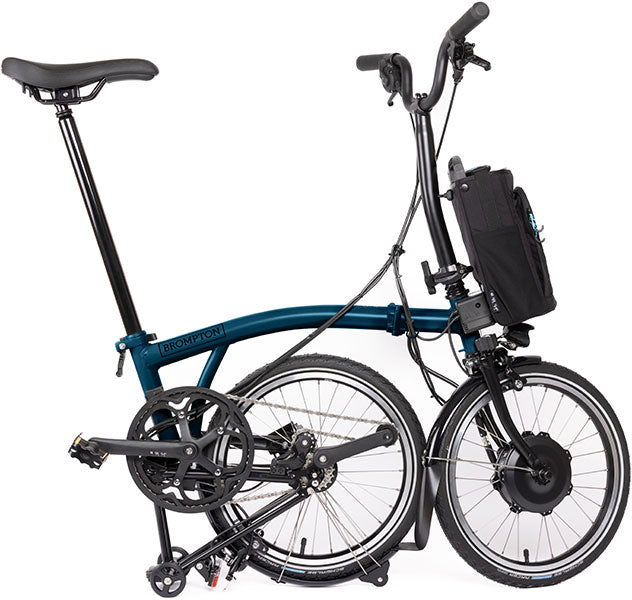 Brompton C Line Electric 4-Gang - Mittlerer Lenker - Ocean Blue