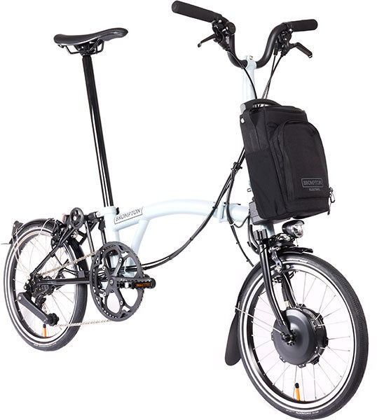 Brompton P Line Electric 12-Gang - Mittlerer Lenker - Lunar Ice