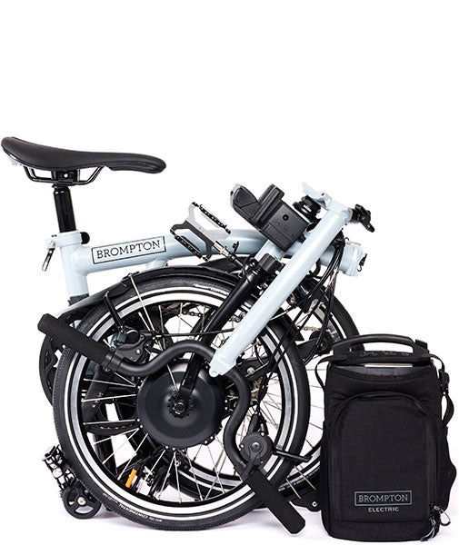 Brompton P Line Electric 12-Gang - Mittlerer Lenker - Lunar Ice