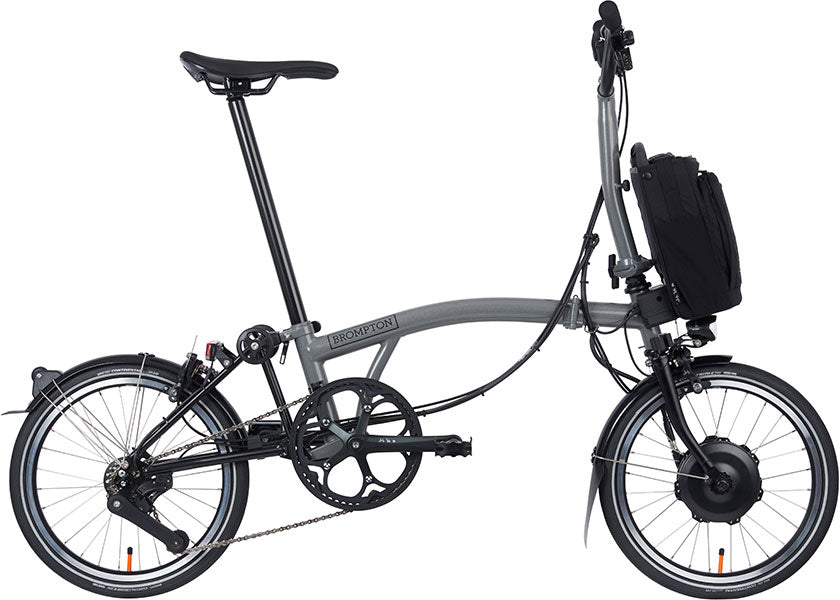 Brompton P Line Electric 4-Gang - Mittlerer Lenker - Storm Grey