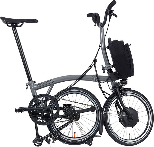 Brompton P Line Electric 4-Gang - Mittlerer Lenker - Storm Grey