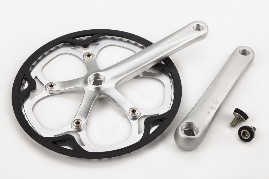 54 Z "Spider" Kurbelgarnitur rechts und links kpl. (Silber & Schwarz)